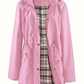 🧥50 % DE RÉDUCTION🌧️Veste mi-longue à capuche, imperméable et coupe-vent, à carreaux