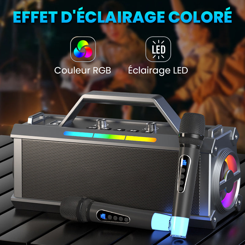 Enceinte Karaoké Bluetooth 200W avec microphone sans fil