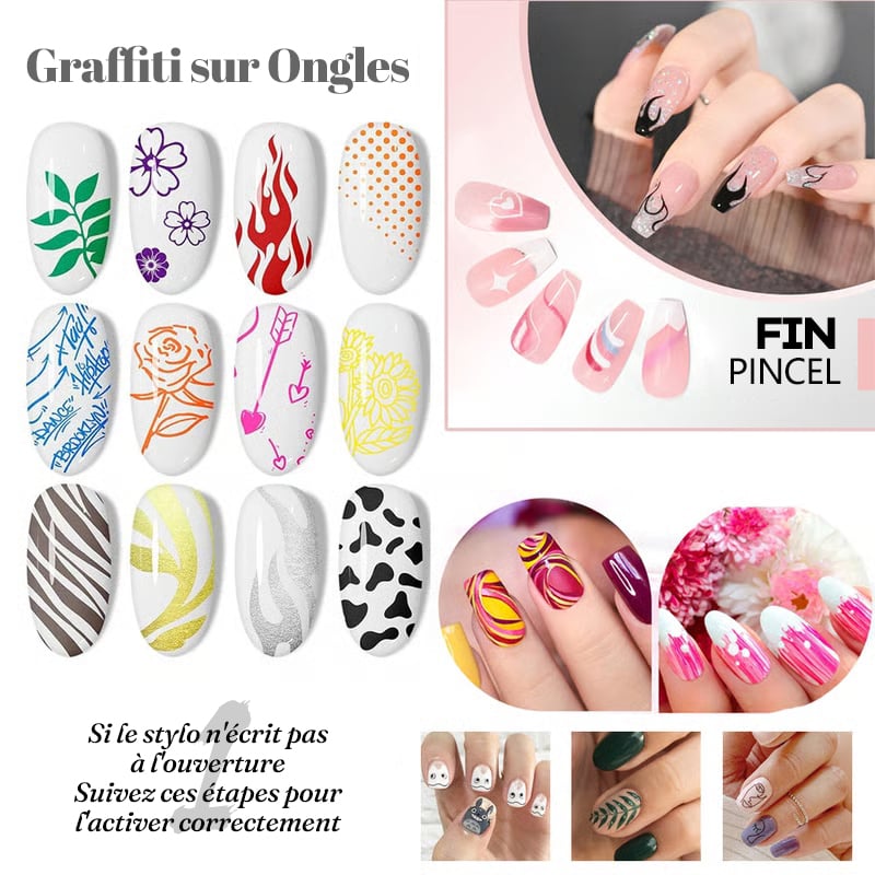 🎄Prévente de Noël - 49 % de réduction🌈Set de 12 stylos pour art des ongles