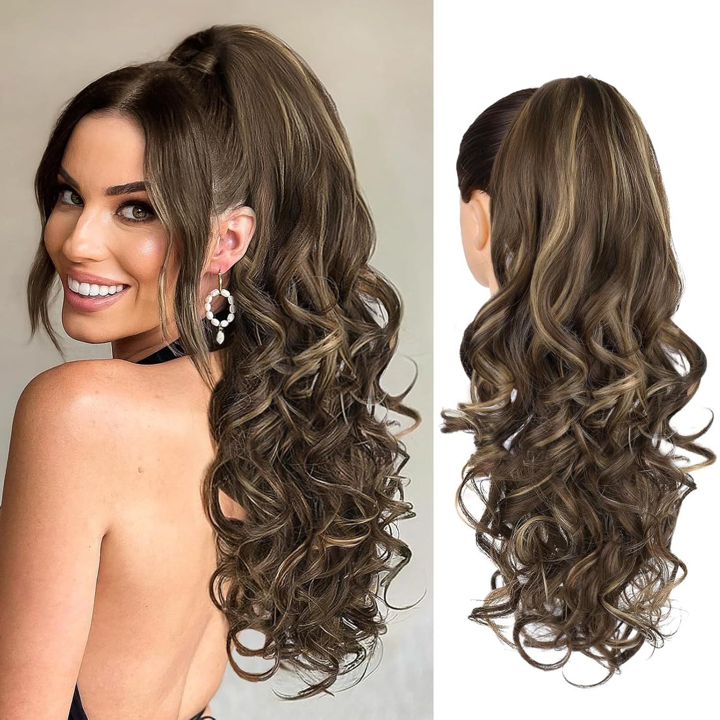 💜Promotion à durée limitée 50 % de réduction💜Extension de queue de cheval ondulée à clip