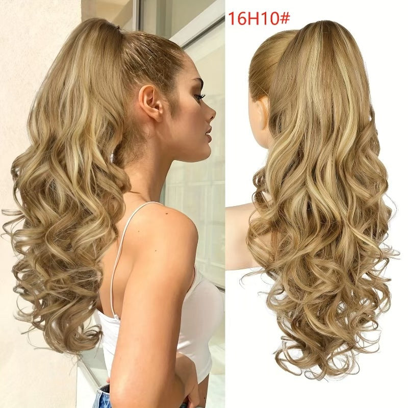 💜Promotion à durée limitée 50 % de réduction💜Extension de queue de cheval ondulée à clip