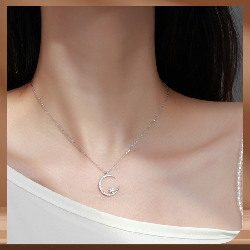💕50% de réduction💕Bright Night : Collier Lune Étoile🌙livraison gratuite