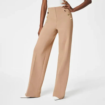 Pantalon large extensible avec contrôle du ventre pour femmes