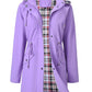 🧥50 % DE RÉDUCTION🌧️Veste mi-longue à capuche, imperméable et coupe-vent, à carreaux