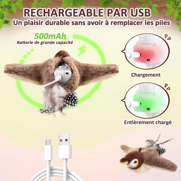 🔥Dernier jour 49% de réduction🐦Jouets à l'herbe à chat pour oiseaux à ailes battantes