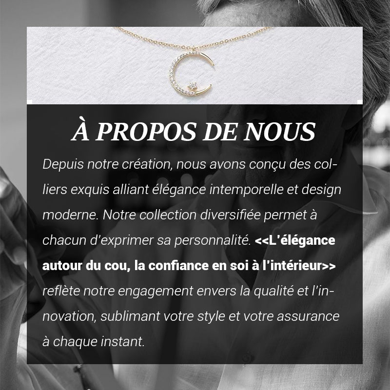 💕50% de réduction💕Bright Night : Collier Lune Étoile🌙livraison gratuite