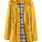🧥50 % DE RÉDUCTION🌧️Veste mi-longue à capuche, imperméable et coupe-vent, à carreaux