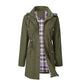 🧥50 % DE RÉDUCTION🌧️Veste mi-longue à capuche, imperméable et coupe-vent, à carreaux