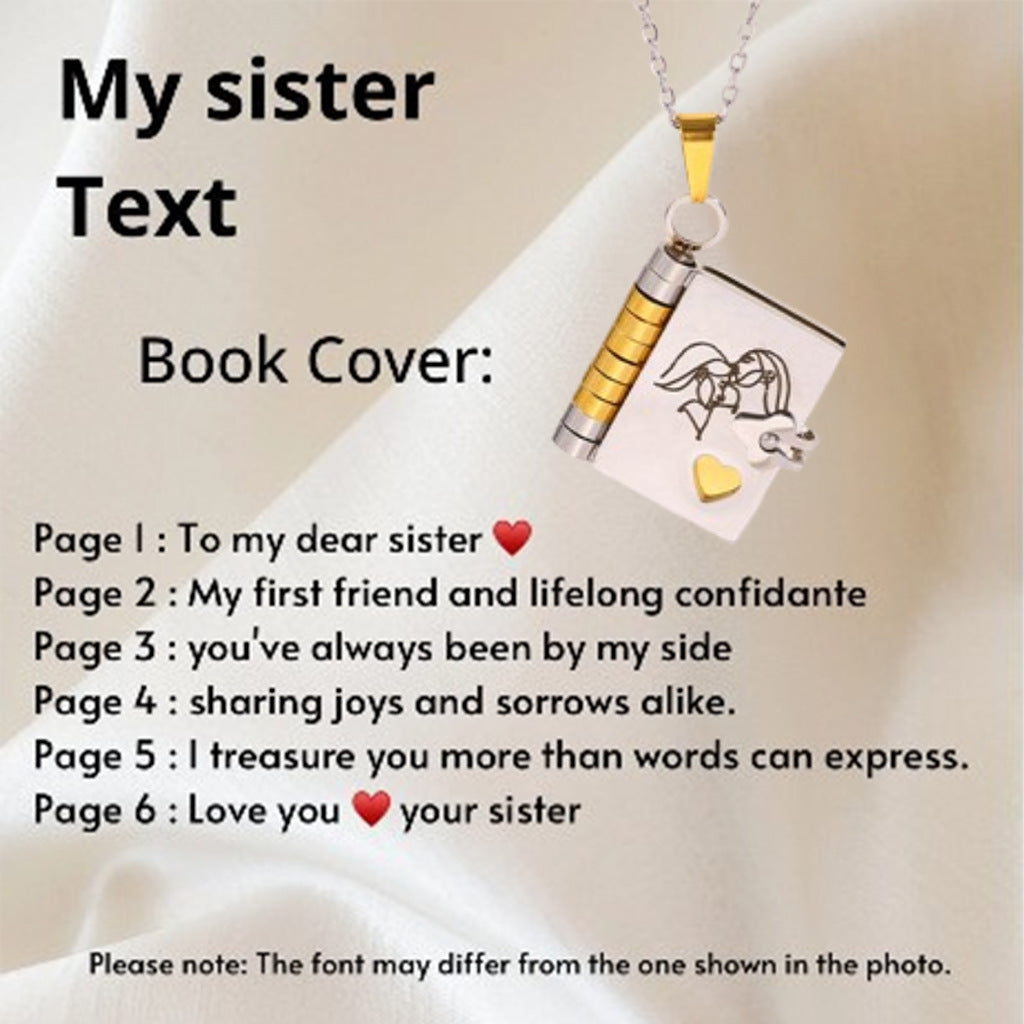 My Book Necklace for Daughter,Son or Lover, Birthday Day Gift Graduation Jewelry of Love