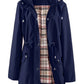 🧥50 % DE RÉDUCTION🌧️Veste mi-longue à capuche, imperméable et coupe-vent, à carreaux