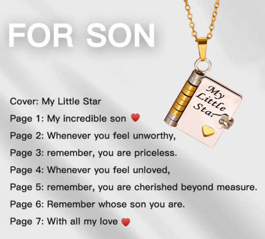 My Book Necklace for Daughter,Son or Lover, Birthday Day Gift Graduation Jewelry of Love