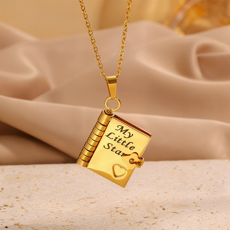 My Book Necklace for Daughter,Son or Lover, Birthday Day Gift Graduation Jewelry of Love