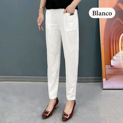 💝Pantalones de Algodón para Mujer con Cintura Elástica - ENVÍO GRATIS