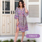 🔥50% de réduction👗Robe midi fleurie à manches évasées et col en V