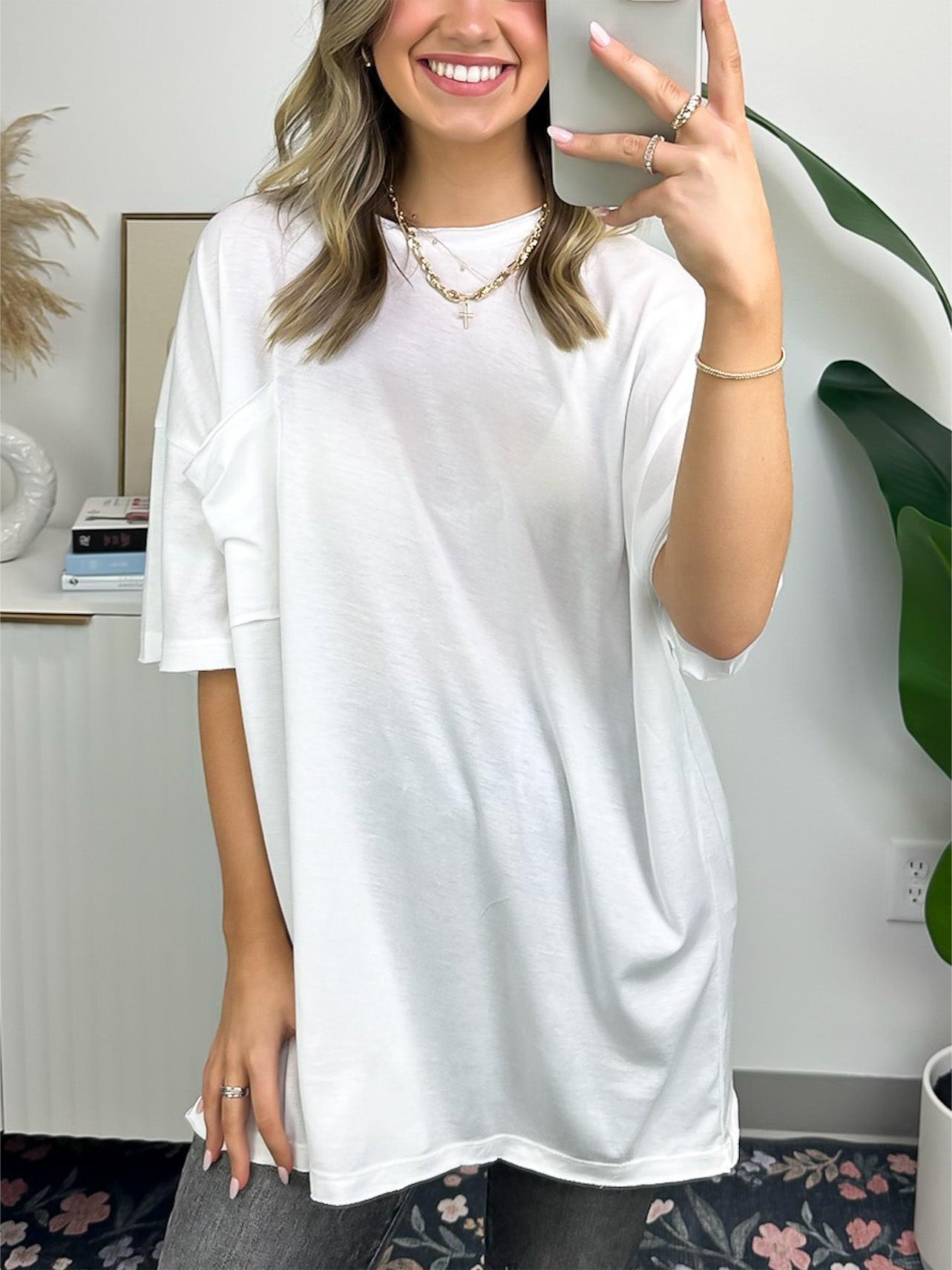 🌸Summer Hot Sale 50% OFF⏳🌸Women's Raw Edge Boxy Tee