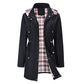 🧥50 % DE RÉDUCTION🌧️Veste mi-longue à capuche, imperméable et coupe-vent, à carreaux