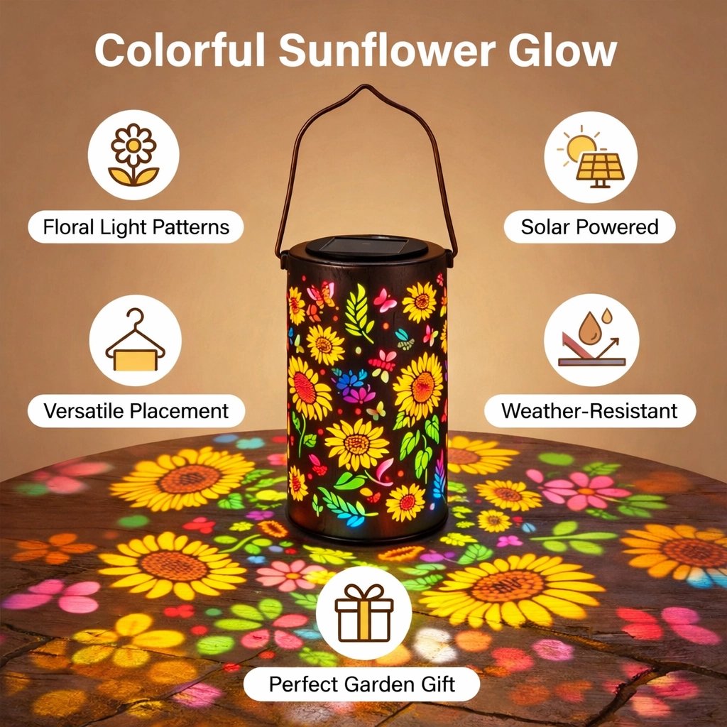 🔥OFFRE SPÉCIALE : 49 % DE RÉDUCTION🌞Lanterne solaire de jardin « Sunflower Glow » aux couleurs vives