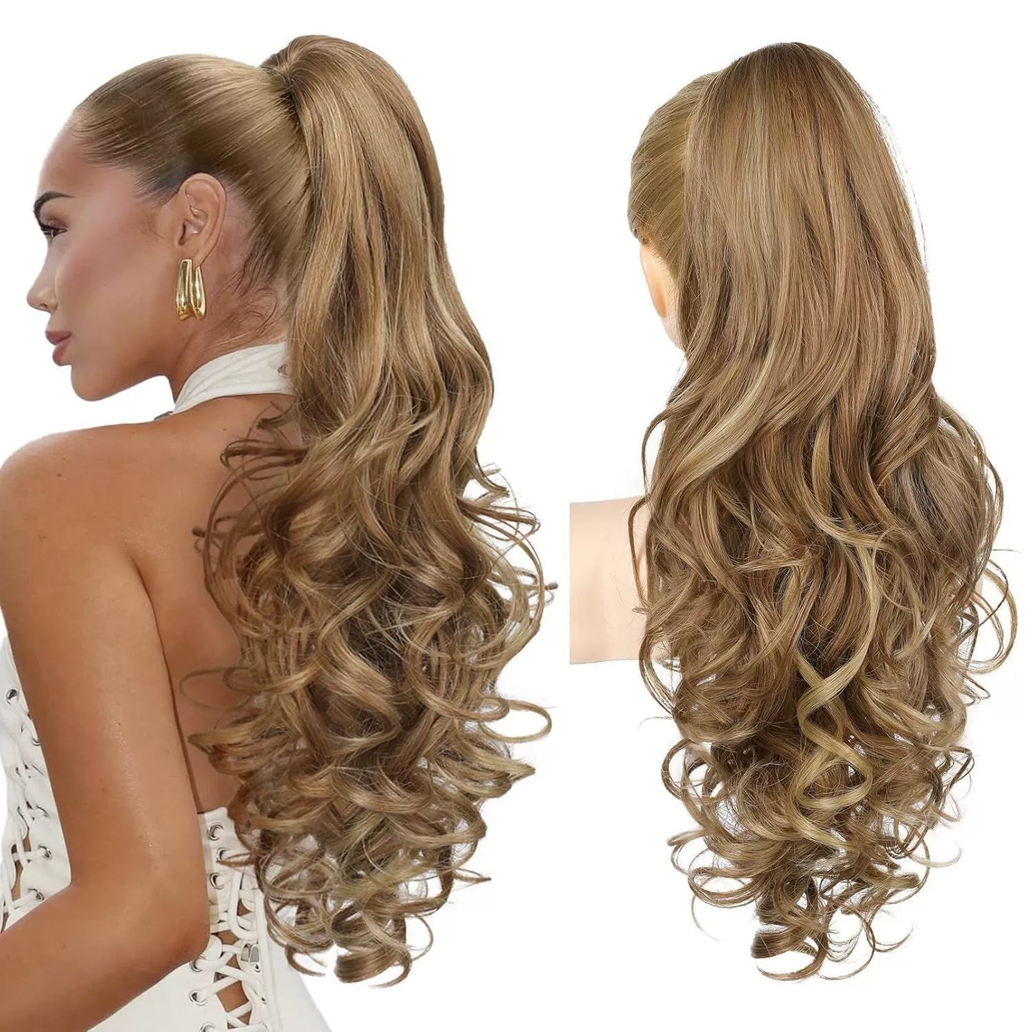 💜Promotion à durée limitée 50 % de réduction💜Extension de queue de cheval ondulée à clip