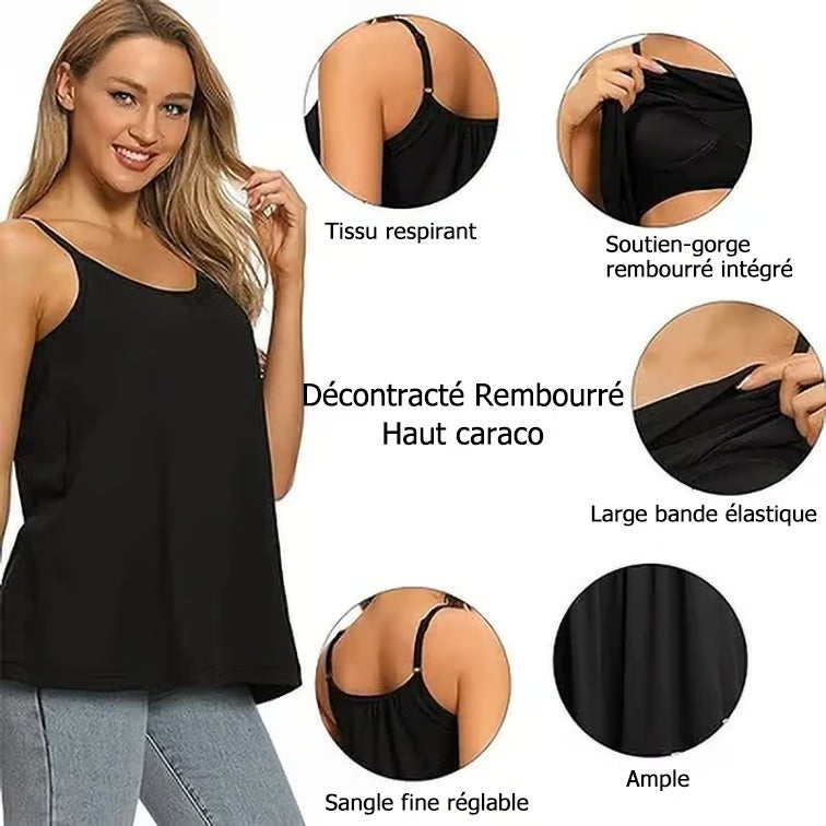 🔥Débardeur ample avec soutien-gorge intégré