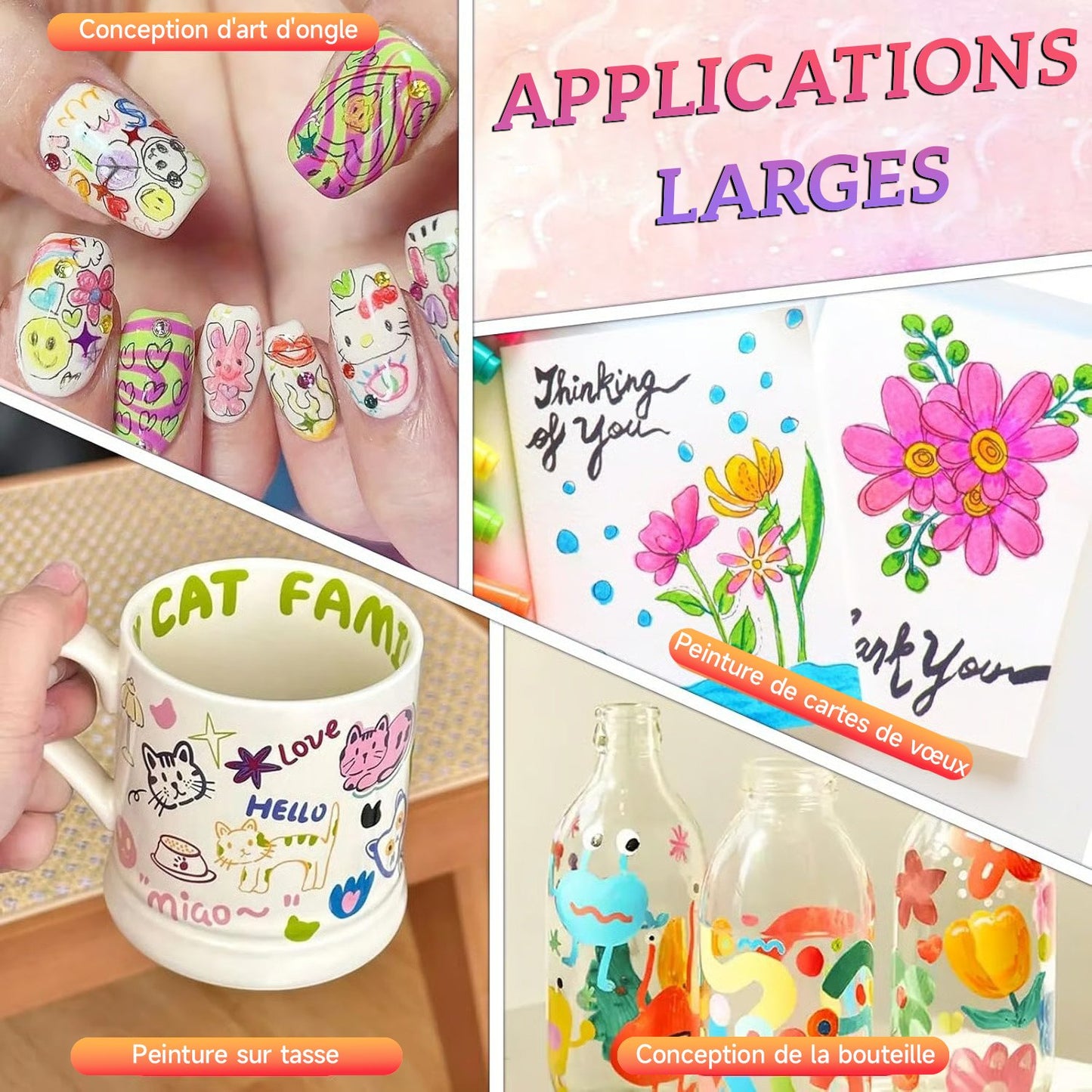🎄Prévente de Noël - 49 % de réduction🌈Set de 12 stylos pour art des ongles