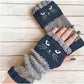 🔥Achetez-en 2, la livraison est gratuite🐱55 % de réduction🧶Gants sans doigts en tricot à broderie de chat mignonne