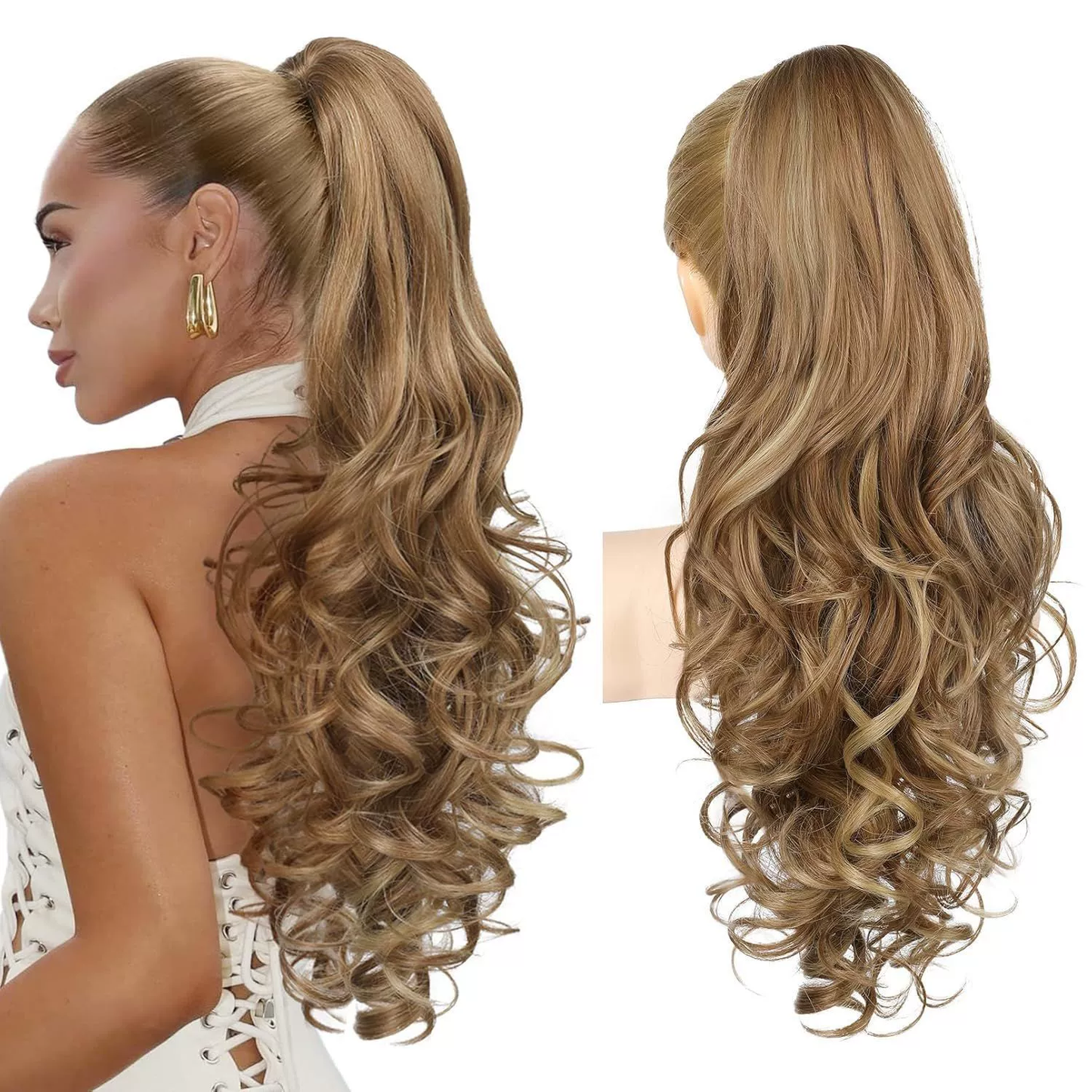 💜Promotion à durée limitée 50 % de réduction💜Extension de queue de cheval ondulée à clip