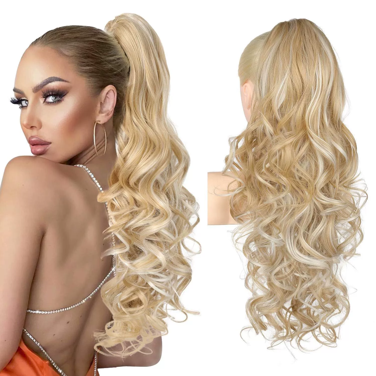 💜Promotion à durée limitée 50 % de réduction💜Extension de queue de cheval ondulée à clip