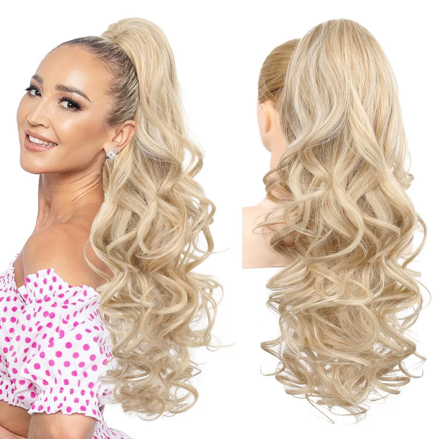 💜Promotion à durée limitée 50 % de réduction💜Extension de queue de cheval ondulée à clip