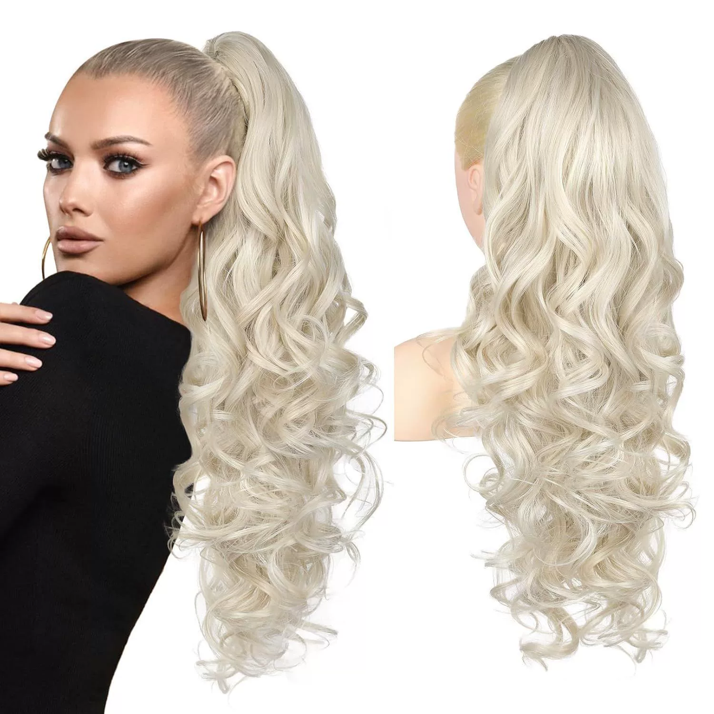 💜Promotion à durée limitée 50 % de réduction💜Extension de queue de cheval ondulée à clip