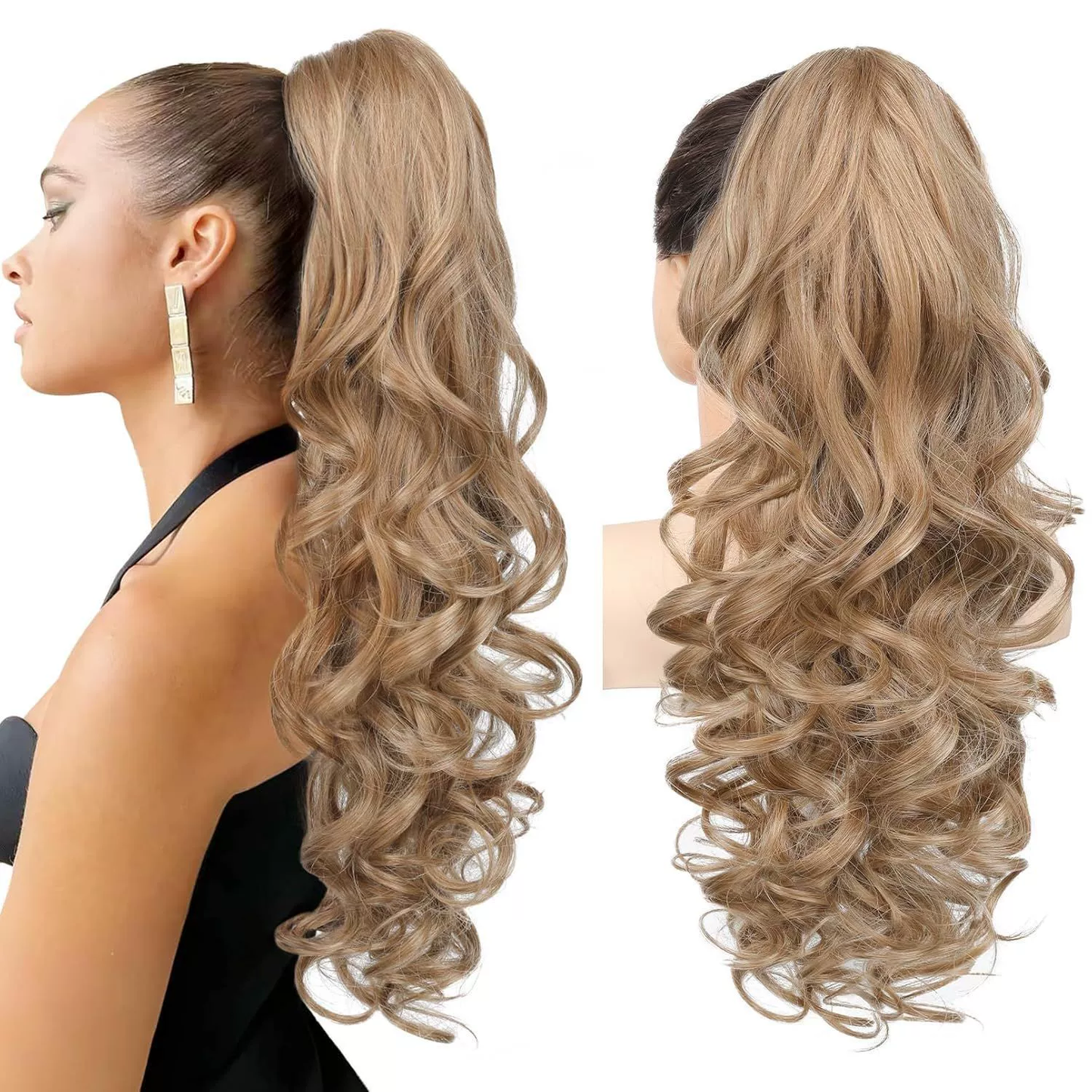 💜Promotion à durée limitée 50 % de réduction💜Extension de queue de cheval ondulée à clip