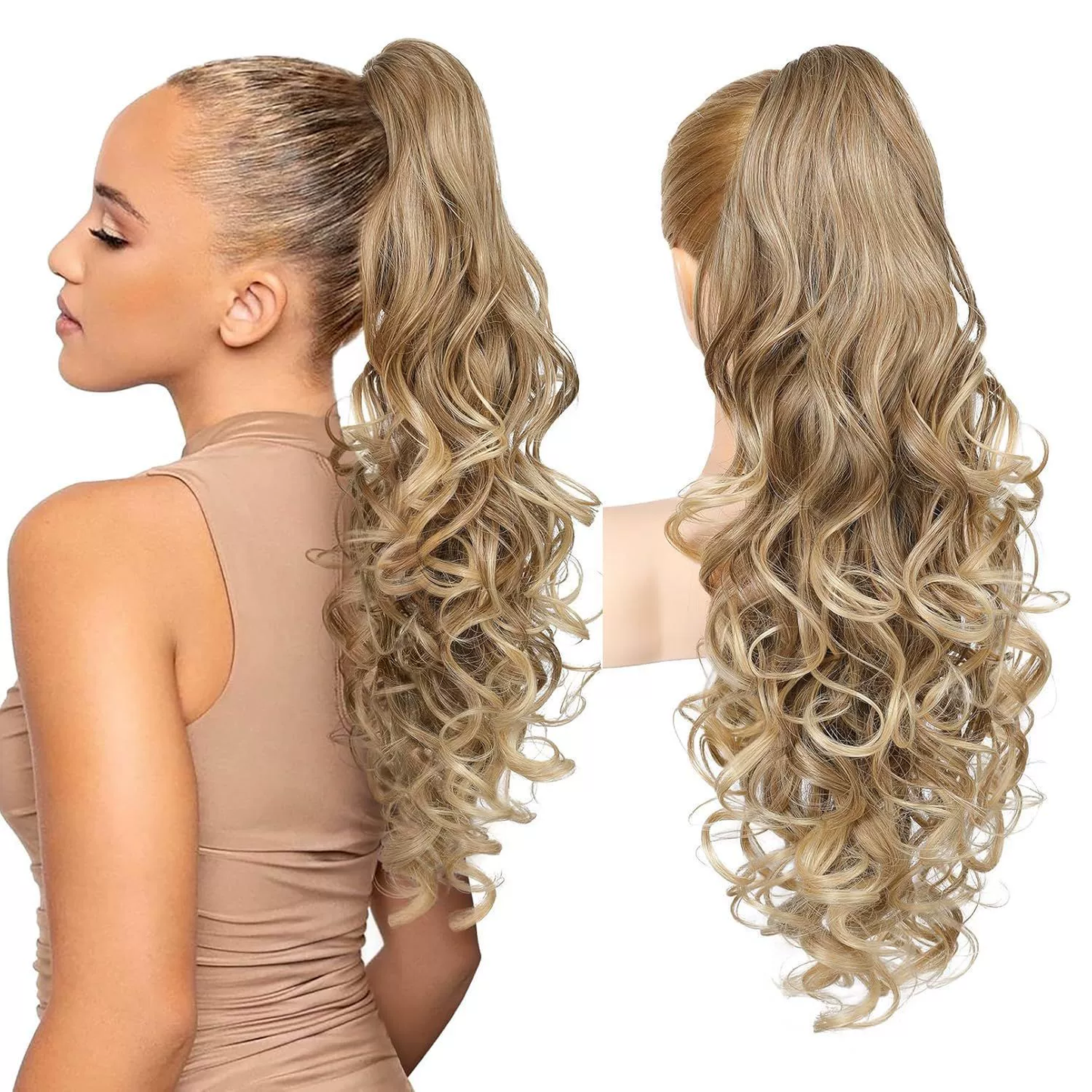 💜Promotion à durée limitée 50 % de réduction💜Extension de queue de cheval ondulée à clip