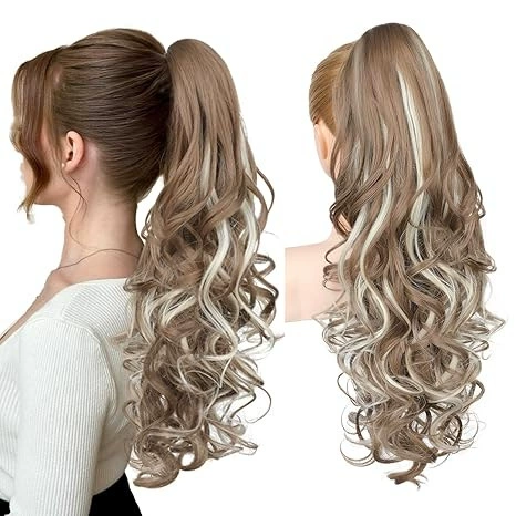 💜Promotion à durée limitée 50 % de réduction💜Extension de queue de cheval ondulée à clip