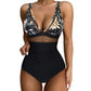💥 49 % de réduction👙 Maillot de bain une pièce froncé en maille contrastée pour femme🏝️