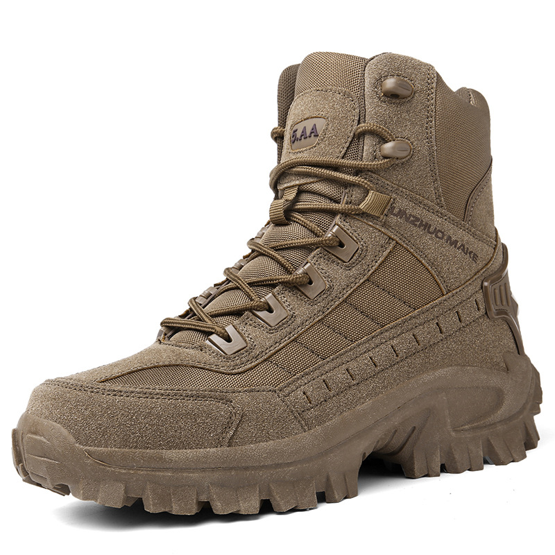 Bottes de Combat de Travail Imperméables pour Hommes, Extérieur Anti-Perforation, Bottes de l'Armée (Amélioration de la Durabilité)