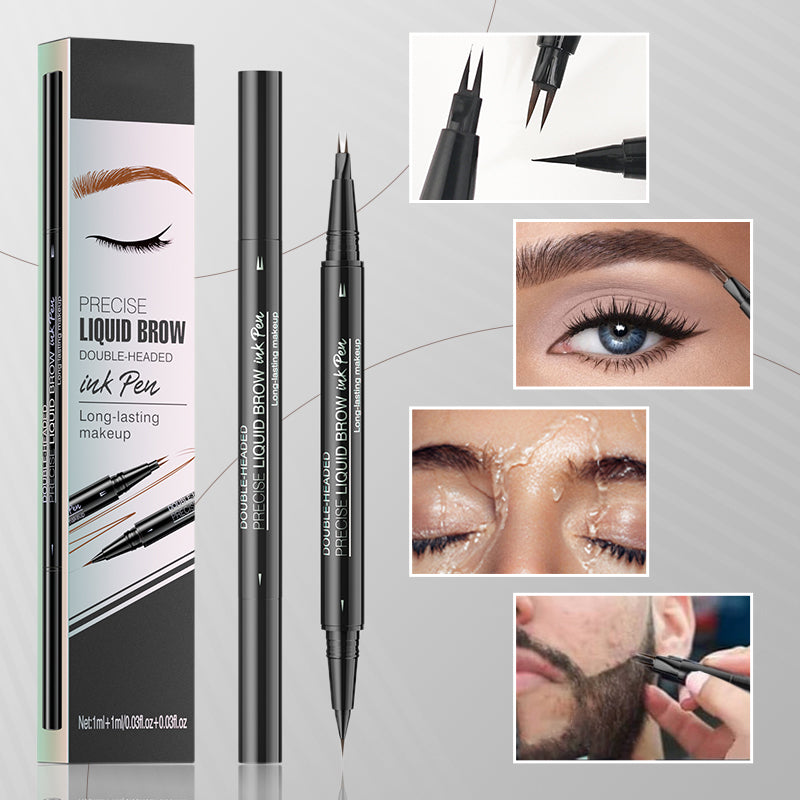 Crayon à Sourcils Liquide 2 en 1 -- Imperméable et Résistant à La Transpiration