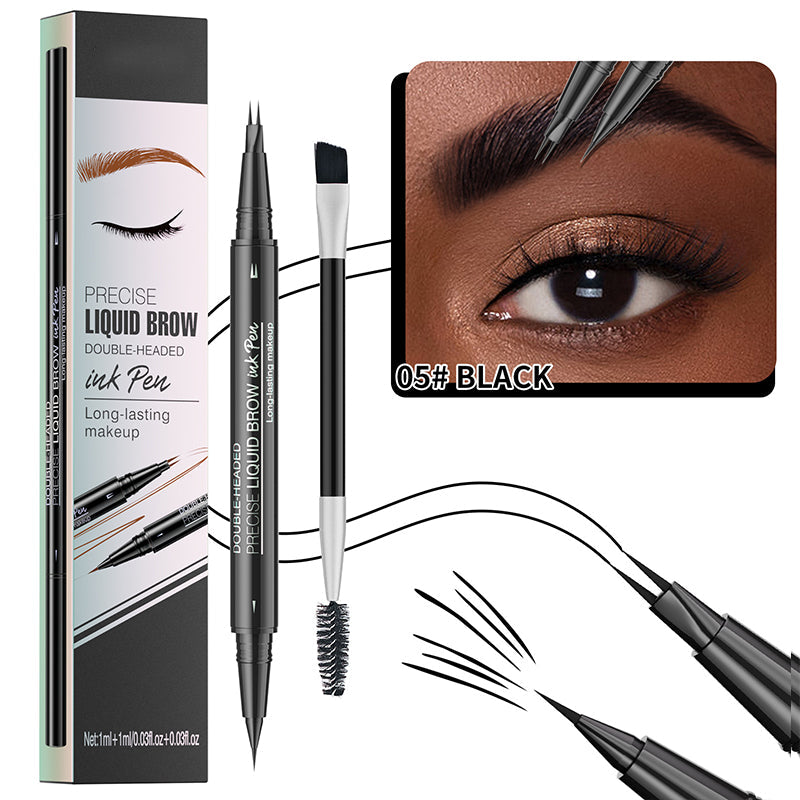 Crayon à Sourcils Liquide 2 en 1 -- Imperméable et Résistant à La Transpiration