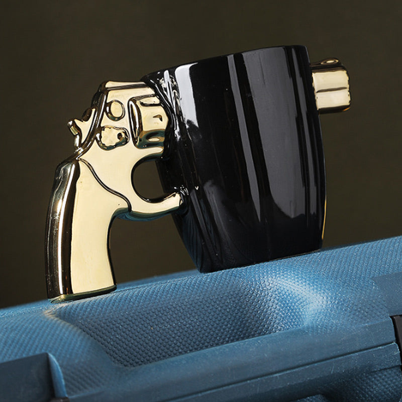 Creative Novelty Coffee Mug with Revolver Handle