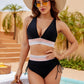 💥50 % de réduction👙Ensembles de bikinis à taille haute avec contrôle de l'abdomen et blocs de couleurs