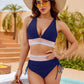 💥50 % de réduction👙Ensembles de bikinis à taille haute avec contrôle de l'abdomen et blocs de couleurs