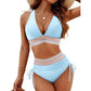 💥50 % de réduction👙Ensembles de bikinis à taille haute avec contrôle de l'abdomen et blocs de couleurs