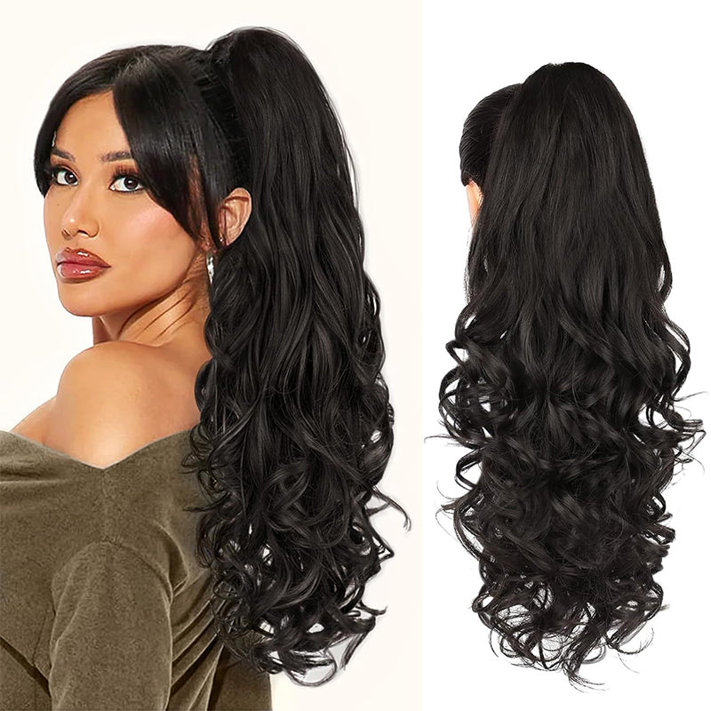 💜Promotion à durée limitée 50 % de réduction💜Extension de queue de cheval ondulée à clip