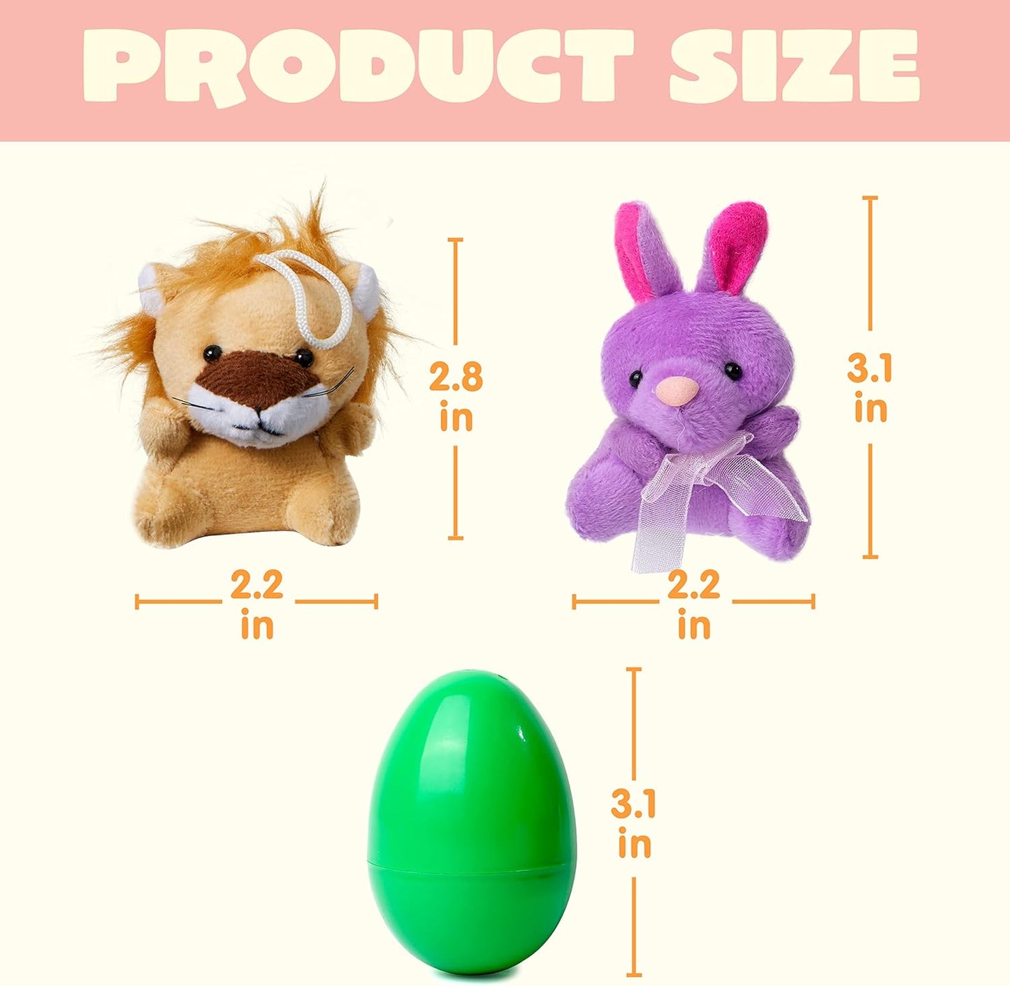 Œufs de Pâques Préremplis avec des Animaux en Peluche