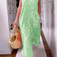 🌸 Promotion de printemps 50 % RÉDUCTION ✨ Col en V Robe maxi imprimée à manches courtes