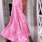 🌸 Promotion de printemps 50 % RÉDUCTION ✨ Col en V Robe maxi imprimée à manches courtes