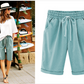 Short Ample Taille élastique De Couleur Unie Plus Grande