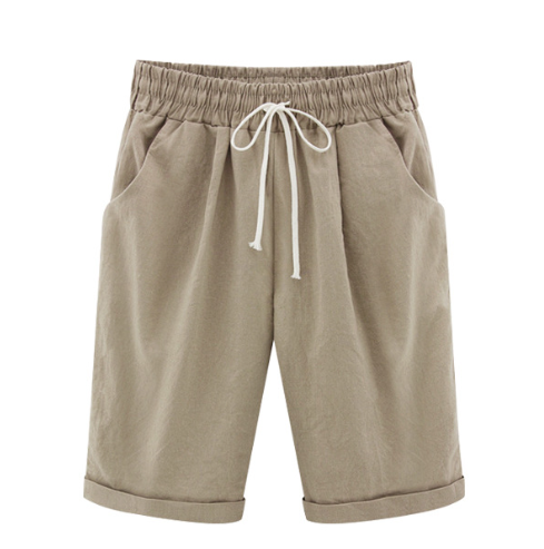 Short Ample Taille élastique De Couleur Unie Plus Grande