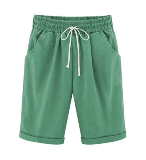 Short Ample Taille élastique De Couleur Unie Plus Grande