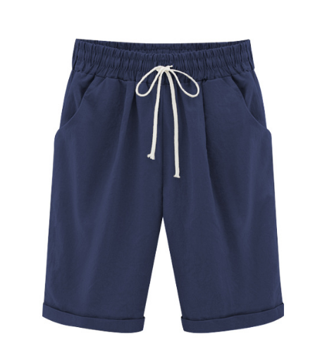 Short Ample Taille élastique De Couleur Unie Plus Grande
