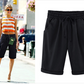 Short Ample Taille élastique De Couleur Unie Plus Grande