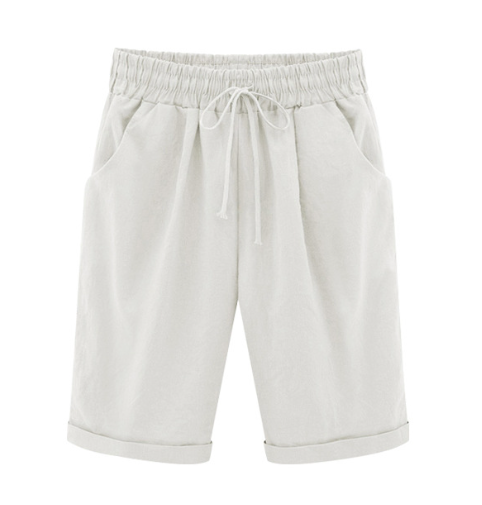 Short Ample Taille élastique De Couleur Unie Plus Grande